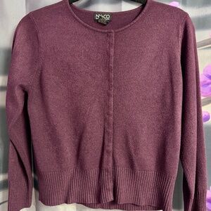 Plum purple sweater with snap closure (medium)
